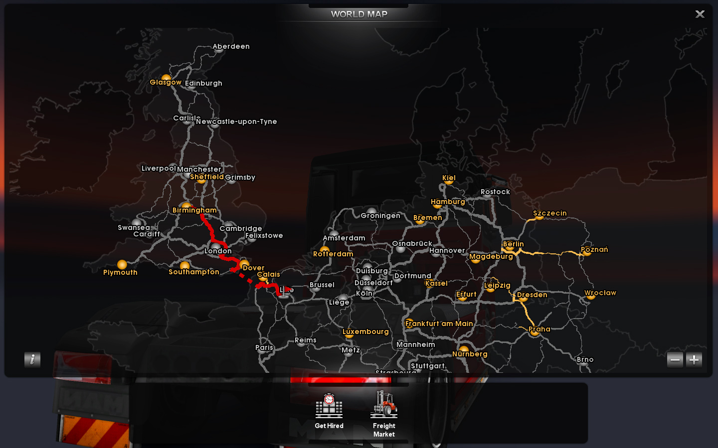 euro truck simulation 2 map